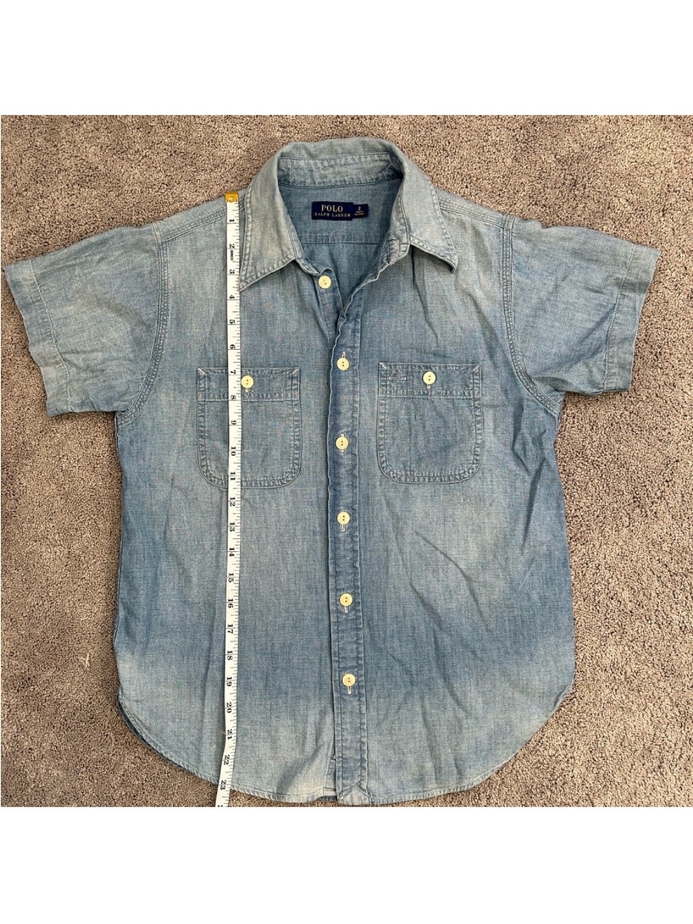 Light Denim Polo by Ralph Lauren Light Denim Short-Sleeve Button-Down Shirt